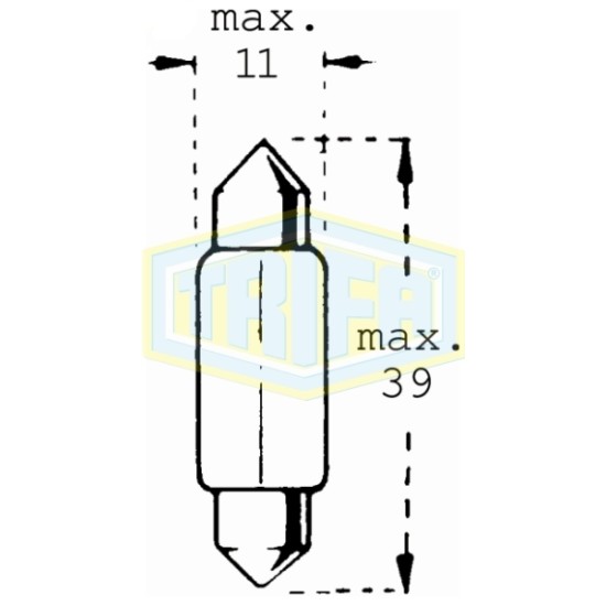 ΛΑΜΠΑ ΣΩΛ/ΤΗ 12V 10W 11*39 