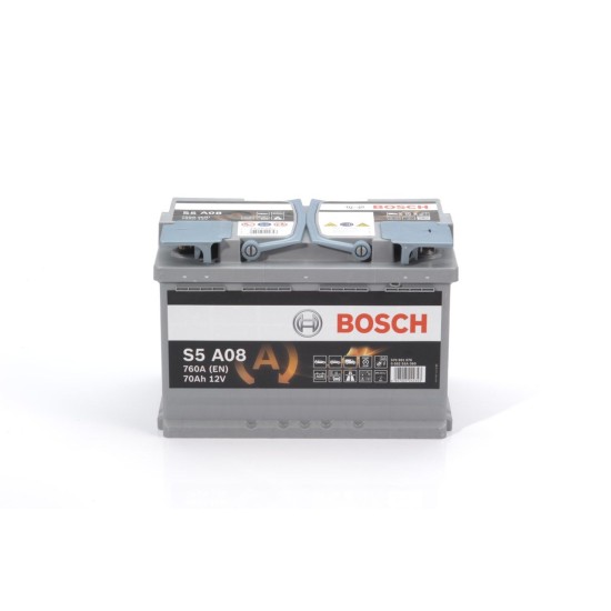 BOSCH ΜΠΑΤΑΡΙΑ S5 AGM START-STOP BLACK LINE (70Ah/760A) ΔΕΞ. 278x175x190 BOSCH ΜΠΑΤΑΡΙΑ S5 AGM START-STOP BLACK LINE (70Ah/760A) ΔΕΞ. 278x175x190