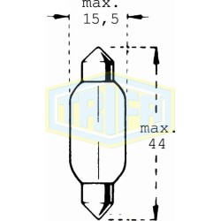 ΛΑΜΠΑ ΣΩΛ/ΤΗ 12V 15W 11*44 