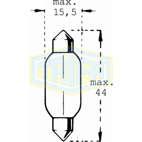 ΛΑΜΠΑ ΣΩΛ/ΤΗ 12V 15W 11*44 