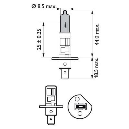 PHILIPS 12258WVUSM ΣΕΤ H1 WHITE VISION ULTRA