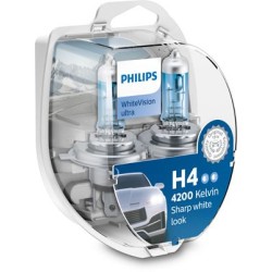PHILIPS 12342WVUSM ΣΕΤ H4 White Vis Ultra (2ΧΗ4)