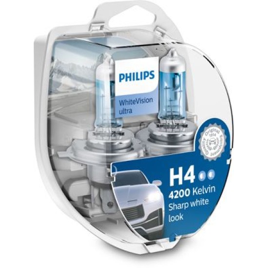 PHILIPS 12342WVUSM ΣΕΤ H4 White Vis Ultra (2ΧΗ4) PHILIPS 12342WVUSM ΣΕΤ H4 White Vis Ultra (2ΧΗ4)