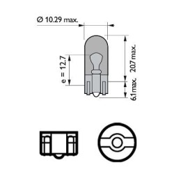 PHILIPS 12396NACP WY5W 12V-5W
