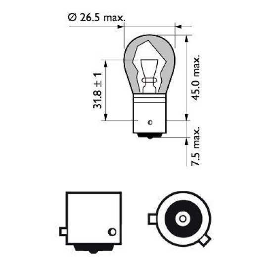 PHILIPS 12496NAB2 PY21W 12V-21W PHILIPS 12496NAB2 PY21W 12V-21W