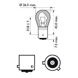 PHILIPS 12496NACP ΛΑΜΠΑ PY21W (12V)