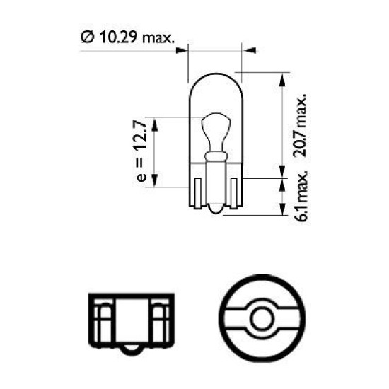 PHILIPS 12961LLECOB2 W5W 12W ECOVISION (2TM)