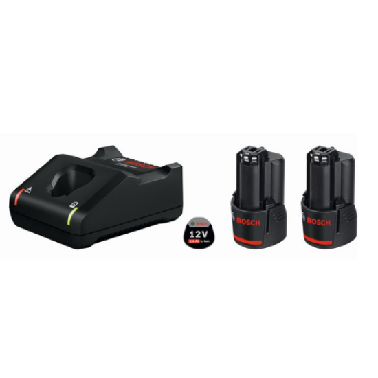 Bosch Professional BASIC GBA 12V, 2,0Ah + GAL 12V-40 2 μπαταρίες λιθίου