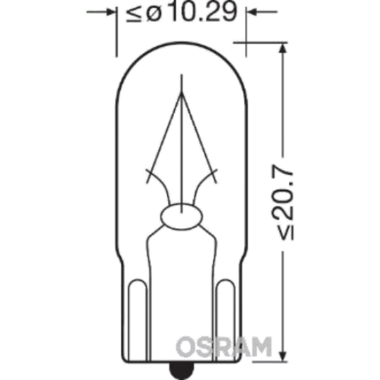 OSRAM ΛΑΜΠΑ ORIGINAL T10 2W W2,1x9,5d 24V OSRAM ΛΑΜΠΑ ORIGINAL T10 2W W2,1x9,5d 24V