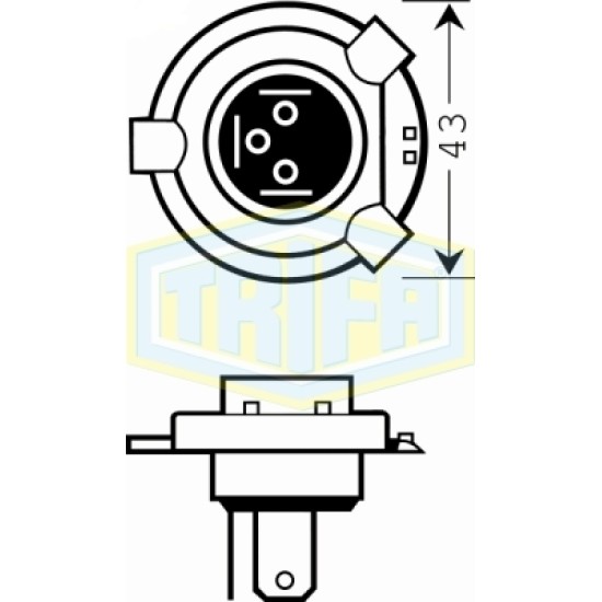ΛΑΜΠΑ Η4 P43 12V 060/55W +30% TRIFA