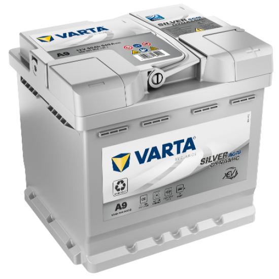 VARTA SILVER dynamic AGM START-STOP A9 (50Ah/540A) 207x175x190mm VARTA SILVER dynamic AGM START-STOP A9 (50Ah/540A) 207x175x190mm