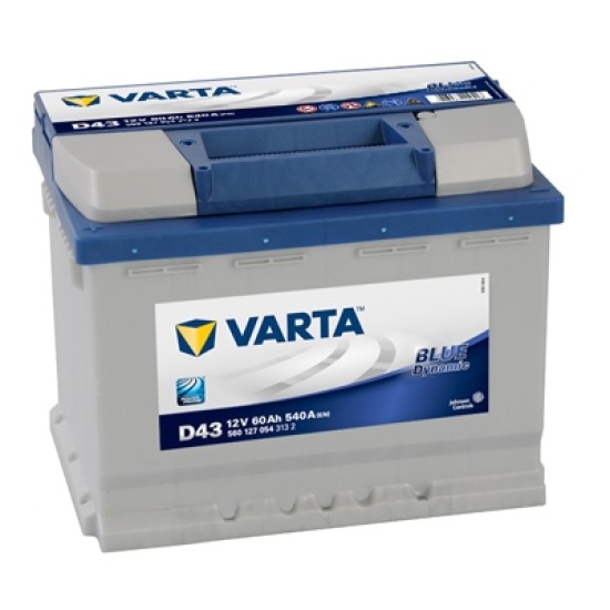 VARTA BLUELINE ΑΡΙΣΤ. ΜΠΑΤΑΡΙΑ D43 (60Ah/540A) 242x175x190mm VARTA BLUELINE ΑΡΙΣΤ. ΜΠΑΤΑΡΙΑ D43 (60Ah/540A) 242x175x190mm