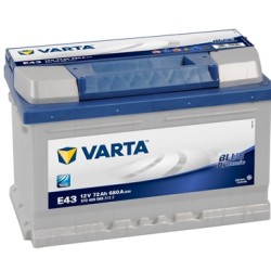 VARTA BLUELINE ΔΕΞ. ΜΠΑΤΑΡΙΑ E43 (72Ah/680A) 278x175x175mm VARTA BLUELINE ΔΕΞ. ΜΠΑΤΑΡΙΑ E43 (72Ah/680A) 278x175x175mm