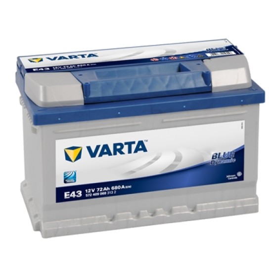 VARTA BLUELINE ΔΕΞ. ΜΠΑΤΑΡΙΑ E43 (72Ah/680A) 278x175x175mm VARTA BLUELINE ΔΕΞ. ΜΠΑΤΑΡΙΑ E43 (72Ah/680A) 278x175x175mm