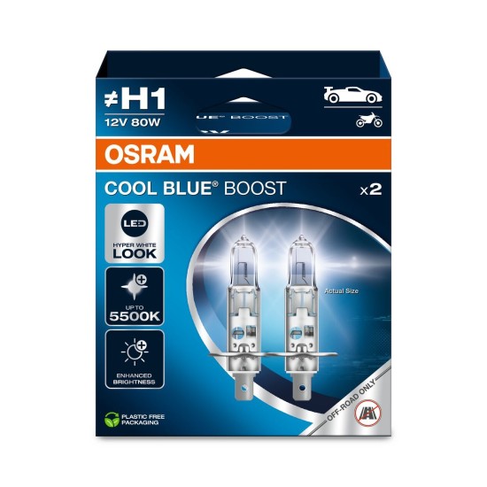OSRAM ΛΑΜΠΑ COOL BLUE® BOOST ? H1 12V DUOBOX ECO OSRAM ΛΑΜΠΑ COOL BLUE® BOOST ? H1 12V DUOBOX ECO