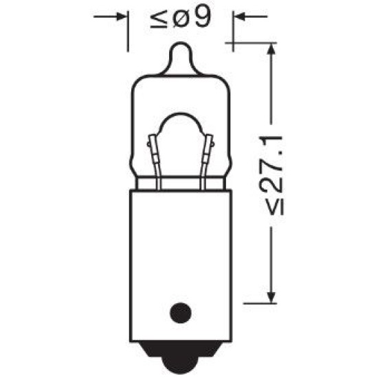 OSRAM ΛΑΜΠΑ ORIGINAL MINIWATT® 10W BA9s 12V OSRAM ΛΑΜΠΑ ORIGINAL MINIWATT® 10W BA9s 12V