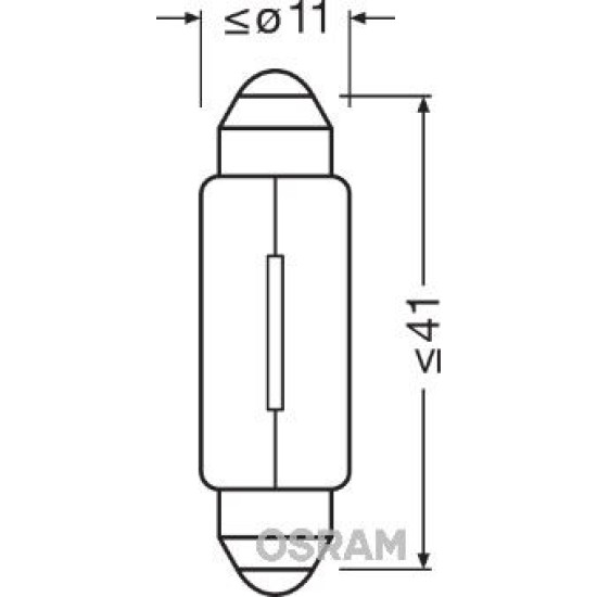 OSRAM ΛΑΜΠΑ ORIGINAL 41mm 10W SV8,5-8 12V OSRAM ΛΑΜΠΑ ORIGINAL 41mm 10W SV8,5-8 12V
