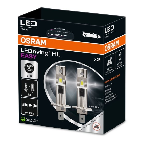 OSRAM ΛΑΜΠΕΣ ΣΕΤ LEDriving® HL EASY ?H1 COOL WHITE 6500K 12V KIT OSRAM ΛΑΜΠΕΣ ΣΕΤ LEDriving® HL EASY ?H1 COOL WHITE 6500K 12V KIT