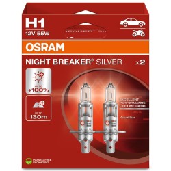 OSRAM ΛΑΜΠΑ NIGHT BREAKER® SILVER H1 12V DUOBOX ECO