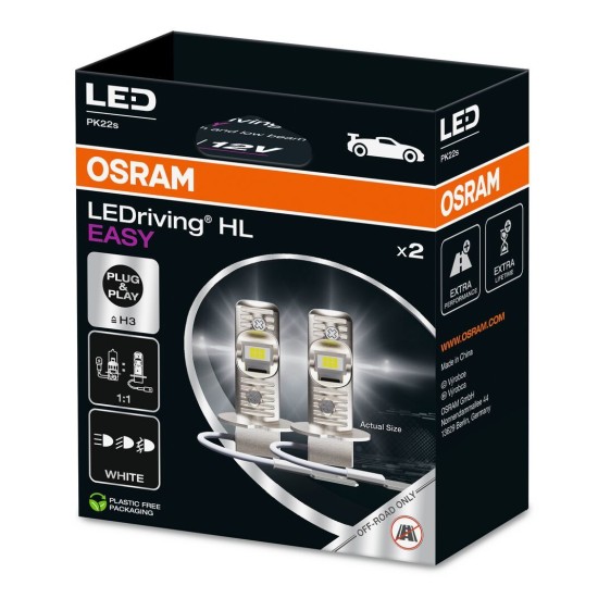 OSRAM ΛΑΜΠΕΣ ΣΕΤ LEDriving® HL EASY ?H3 COOL WHITE 6500K 12V KIT