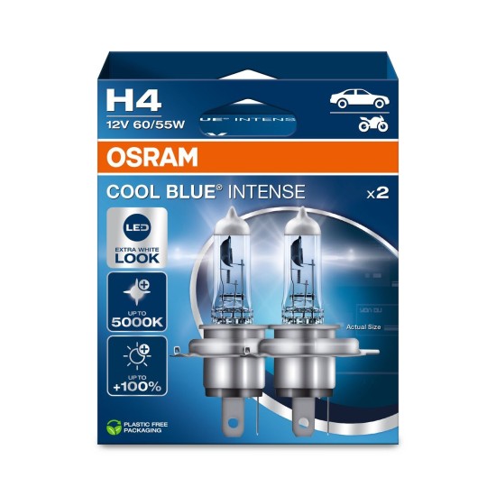 OSRAM ΛΑΜΠΑ COOL BLUE® INTENSE H4 12V DUOBOX ECO OSRAM ΛΑΜΠΑ COOL BLUE® INTENSE H4 12V DUOBOX ECO