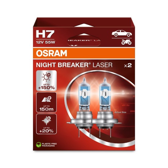 OSRAM ΛΑΜΠΑ NIGHT BREAKER® LASER H7 12V DUOBOX ECO OSRAM ΛΑΜΠΑ NIGHT BREAKER® LASER H7 12V DUOBOX ECO