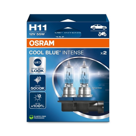 OSRAM ΛΑΜΠΑ COOL BLUE® INTENSE H11 12V DUOBOX ECO OSRAM ΛΑΜΠΑ COOL BLUE® INTENSE H11 12V DUOBOX ECO