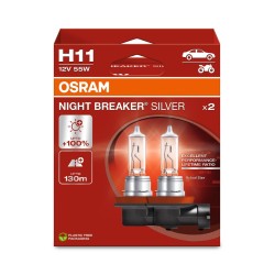 OSRAM ΛΑΜΠΑ NIGHT BREAKER® SILVER H11 12V DUOBOX ECO