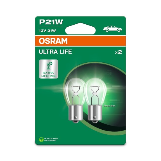 OSRAM ΛΑΜΠΑ ULTRALIFE P21W 12V BLI2 ECO OSRAM ΛΑΜΠΑ ULTRALIFE P21W 12V BLI2 ECO