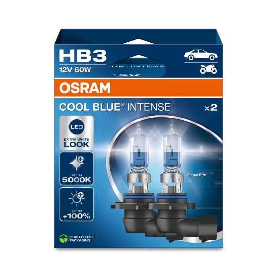 OSRAM ΛΑΜΠΑ COOL BLUE® INTENSE HB3 12V DUOBOX ECO OSRAM ΛΑΜΠΑ COOL BLUE® INTENSE HB3 12V DUOBOX ECO