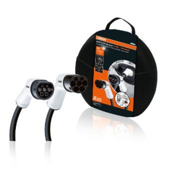 OSRAM ΚΑΛΩΔΙΟ ΦΟΡΤΙΣΗΣ ΗΛΕΚΤΡΟΚΙΝΗΤΩΝ ΟΧΗΜΑΤΩΝ BATTERYcharge Type 2, 7 PIN trifase 32A 22kW 5m OSRAM ΚΑΛΩΔΙΟ ΦΟΡΤΙΣΗΣ ΗΛΕΚΤΡΟΚΙΝΗΤΩΝ ΟΧΗΜΑΤΩΝ BATTERYcharge Type 2, 7 PIN trifase 32A 22kW 5m