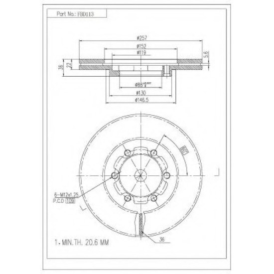 ΔΙΣΚΟΠΛΑΚΑ FI.BA FBD113 ΔΙΣΚΟΠΛΑΚΑ FI.BA FBD113