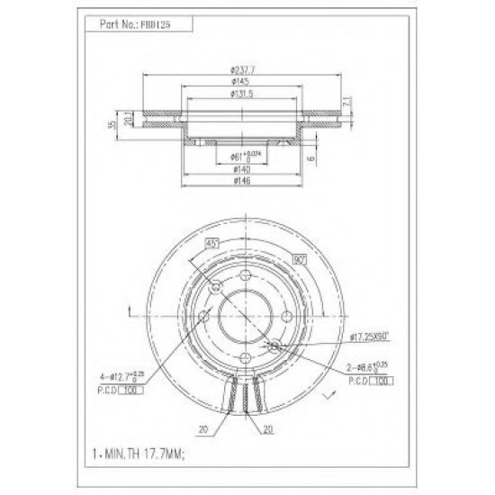 ΔΙΣΚΟΠΛΑΚΑ FI.BA FBD125 ΔΙΣΚΟΠΛΑΚΑ FI.BA FBD125
