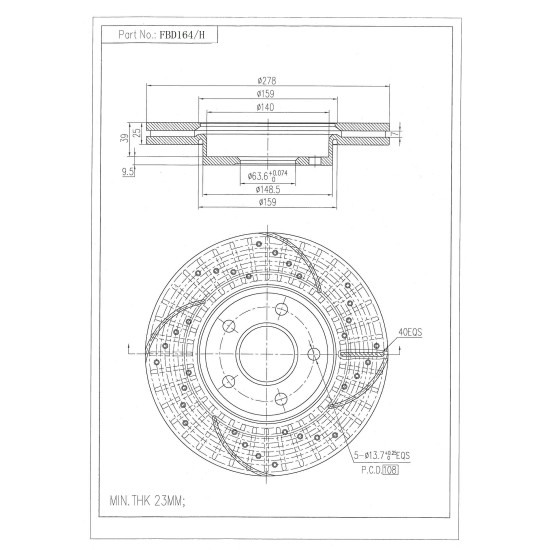 ΔΙΣΚΟΠΛΑΚΑ FI.BA FBD164/H ΔΙΣΚΟΠΛΑΚΑ FI.BA FBD164/H