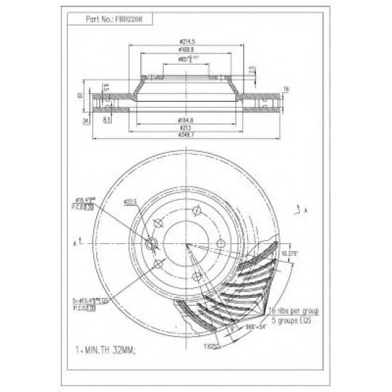 ΔΙΣΚΟΠΛΑΚΑ FI.BA FBD220R ΔΙΣΚΟΠΛΑΚΑ FI.BA FBD220R