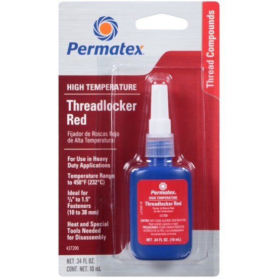 PERMATEX HIGH TEMPERATURE THREADLOCKER RED 10ML